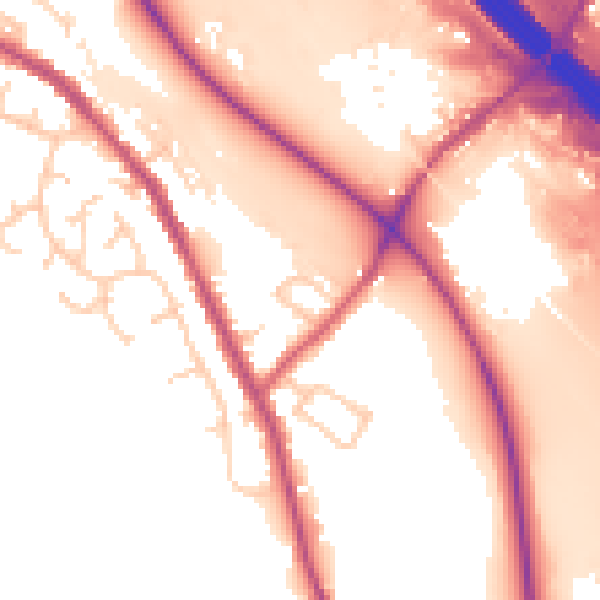 Daytime road noise heatmap for BL6 5BS