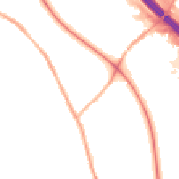 Night-time road noise heatmap for BL6 5BS