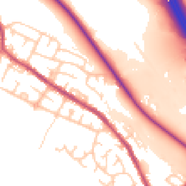 Daytime road noise heatmap for BL6 5BU