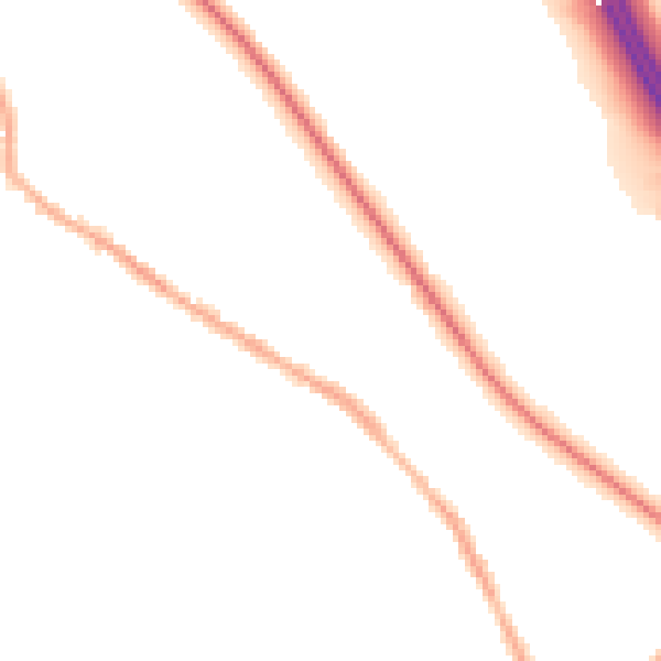 Night-time road noise heatmap for BL6 5BU