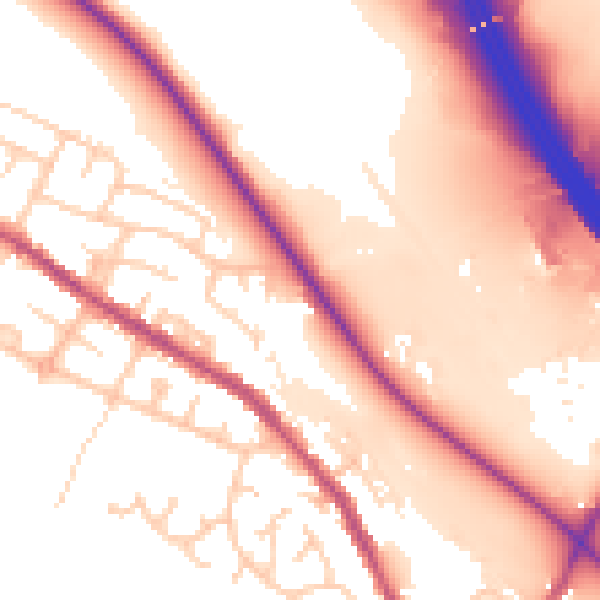 Daytime road noise heatmap for BL6 5DS