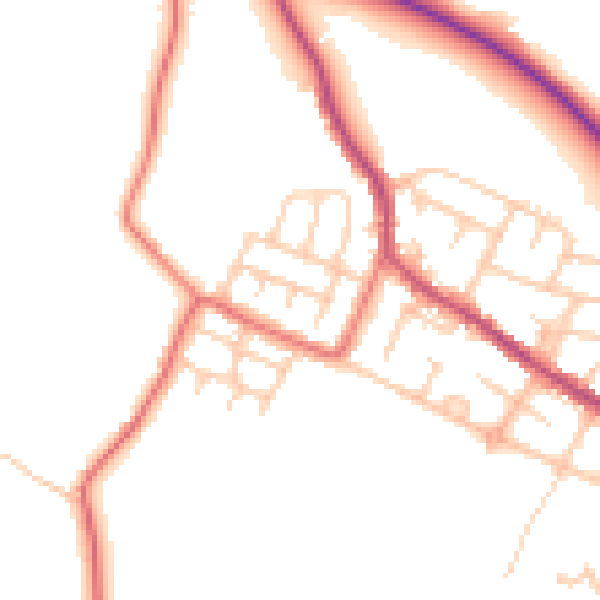 Daytime road noise heatmap for BL6 5ET
