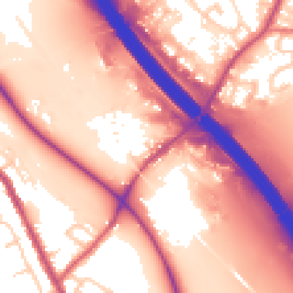Daytime road noise heatmap for BL6 5GN