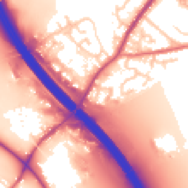 Daytime road noise heatmap for BL6 5GW
