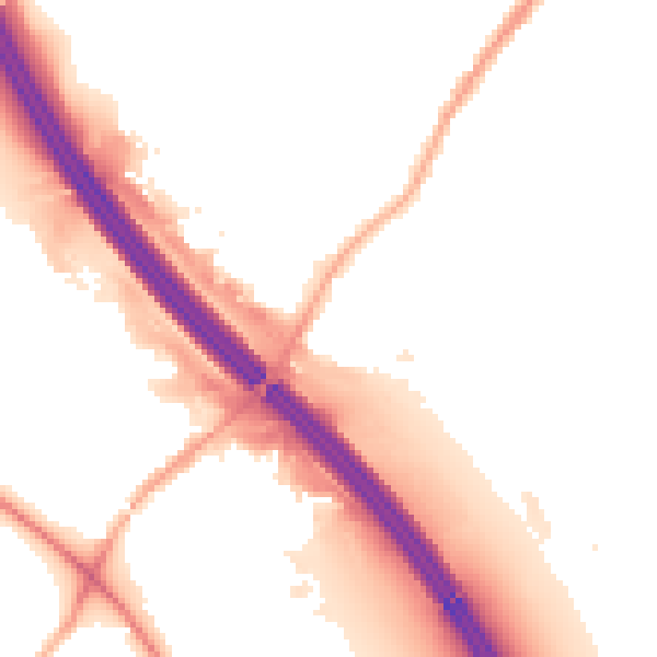 Night-time road noise heatmap for BL6 5GW