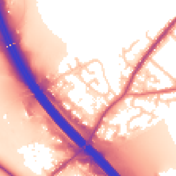 Daytime road noise heatmap for BL6 5GY