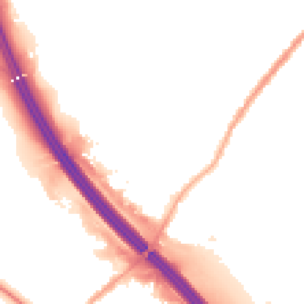 Night-time road noise heatmap for BL6 5GY