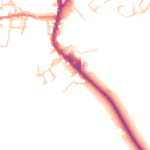 Daytime road noise heatmap for BL6 5JD