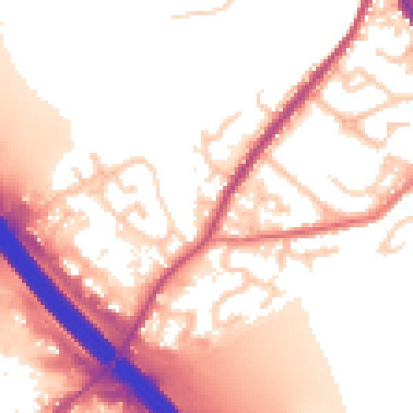 Daytime road noise heatmap for BL6 5RL
