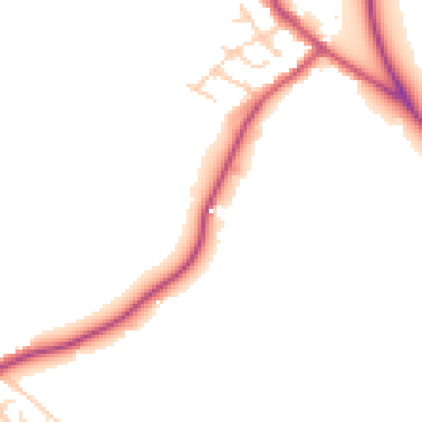Daytime road noise heatmap for BL6 5SP