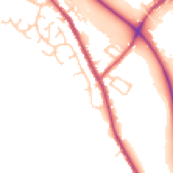 Daytime road noise heatmap for BL6 5TA