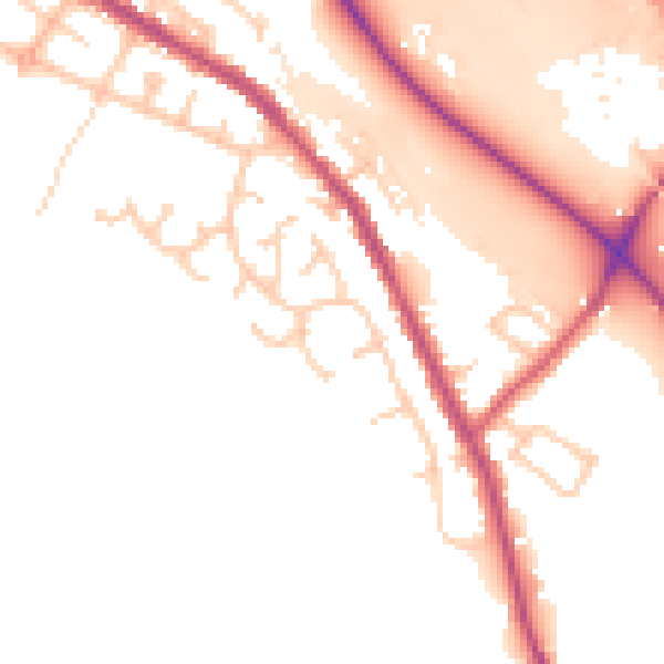 Daytime road noise heatmap for BL6 5TL
