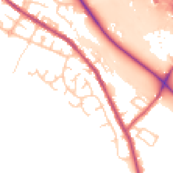 Daytime road noise heatmap for BL6 5TP