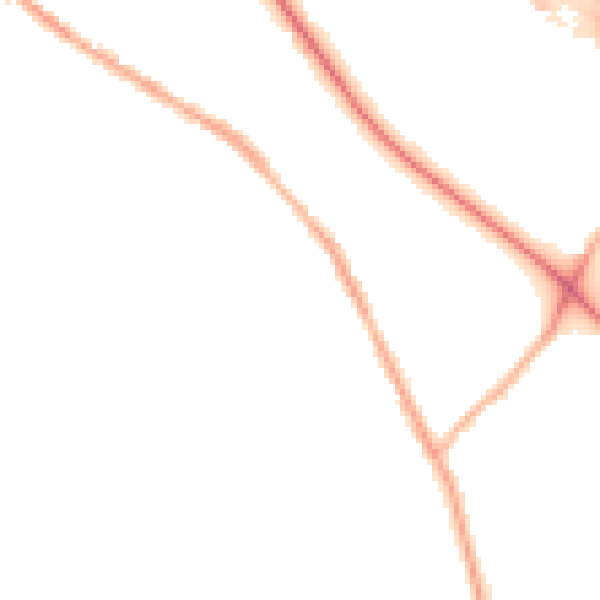 Night-time road noise heatmap for BL6 5TP