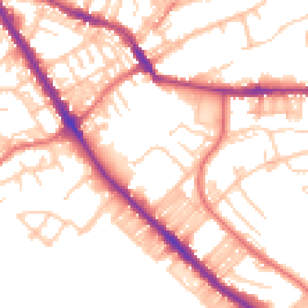 Daytime road noise heatmap for BL6 5TQ