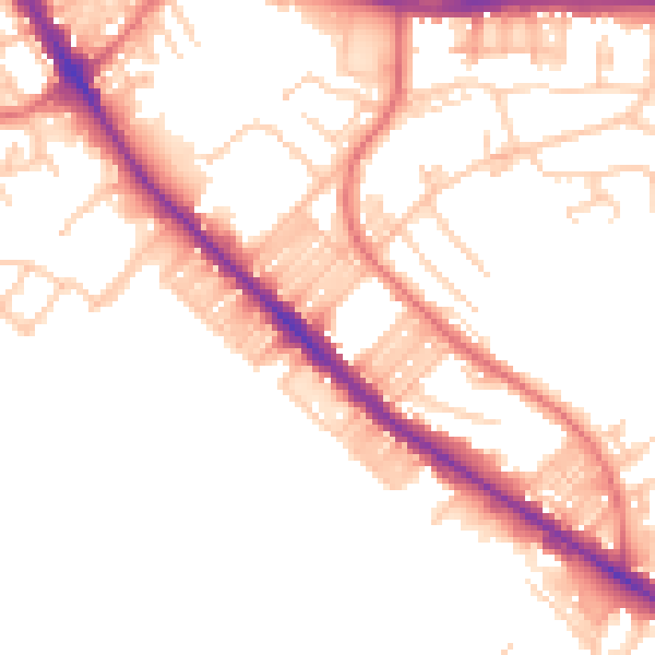 Daytime road noise heatmap for BL6 5UA
