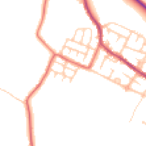Daytime road noise heatmap for BL6 5UQ