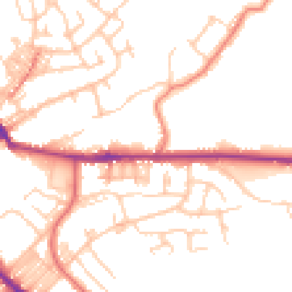 Daytime road noise heatmap for BL6 6AF