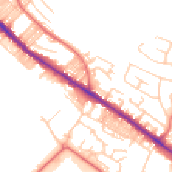 Daytime road noise heatmap for BL6 6FY
