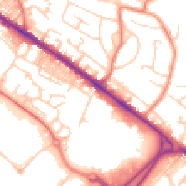 Daytime road noise heatmap for BL6 6HH