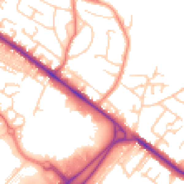 Daytime road noise heatmap for BL6 6HT