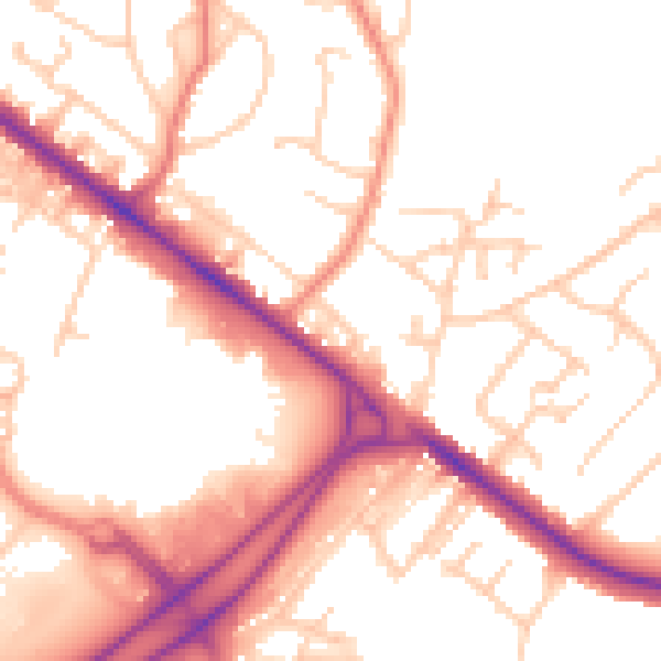 Daytime road noise heatmap for BL6 6JF