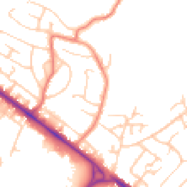 Daytime road noise heatmap for BL6 6JG