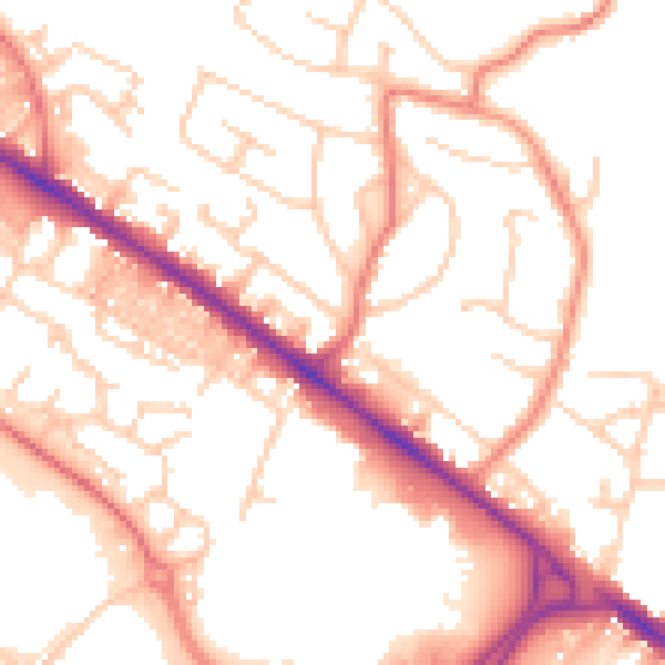 Daytime road noise heatmap for BL6 6LR