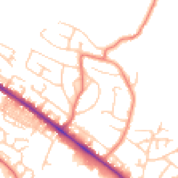 Daytime road noise heatmap for BL6 6LU