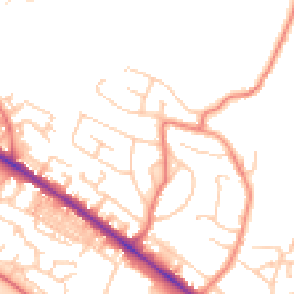 Daytime road noise heatmap for BL6 6NJ