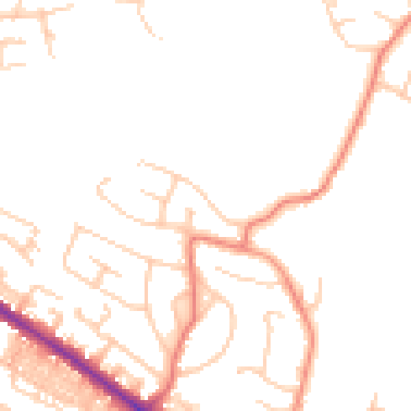 Daytime road noise heatmap for BL6 6NR