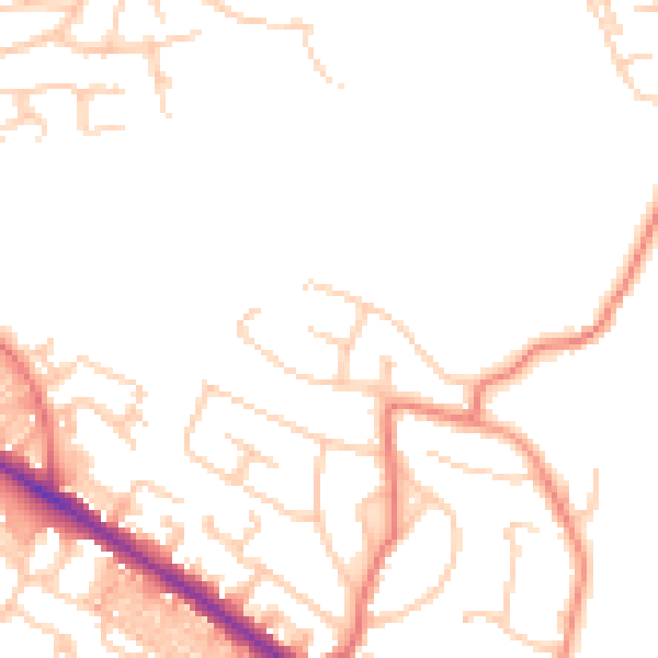 Daytime road noise heatmap for BL6 6NU