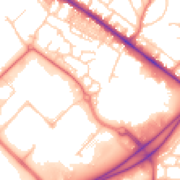Daytime road noise heatmap for BL6 6RL