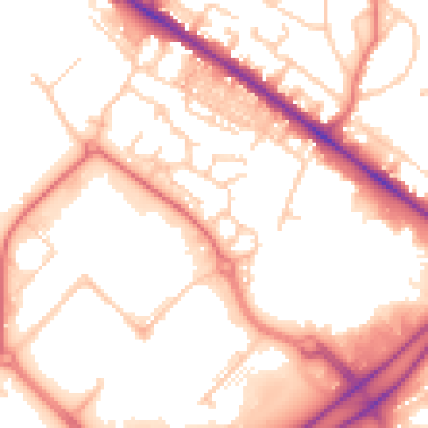 Daytime road noise heatmap for BL6 6RN
