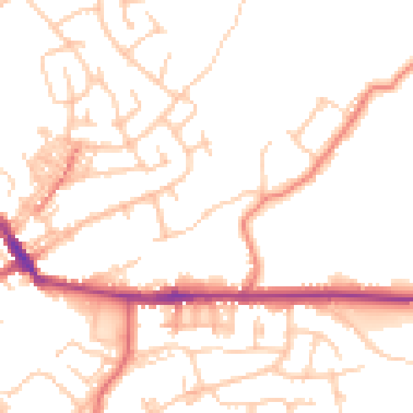Daytime road noise heatmap for BL6 6RX