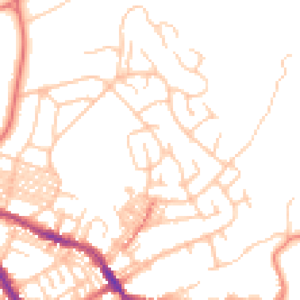 Daytime road noise heatmap for BL6 7DT
