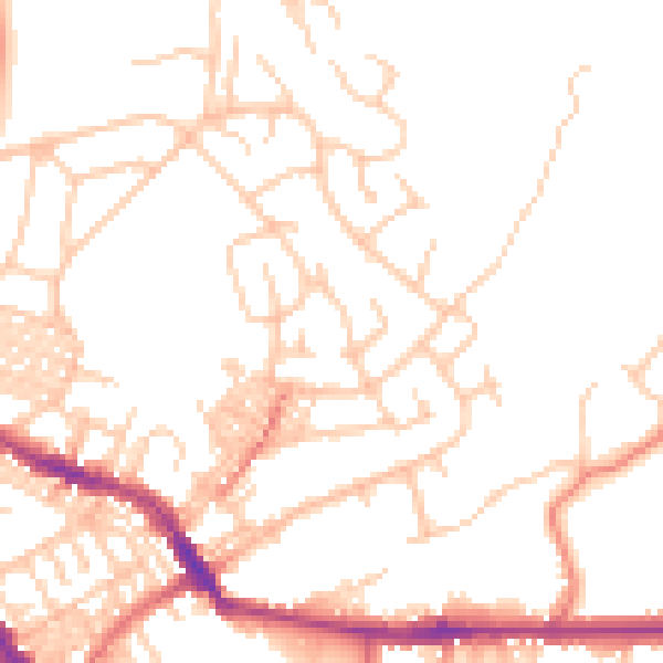 Daytime road noise heatmap for BL6 7EE