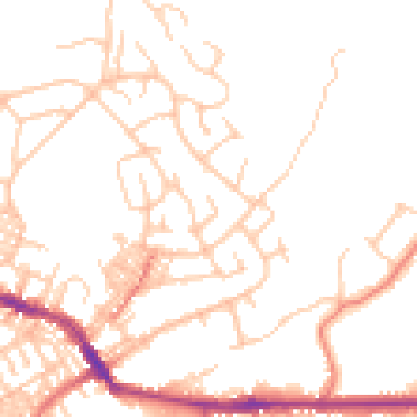 Daytime road noise heatmap for BL6 7EF
