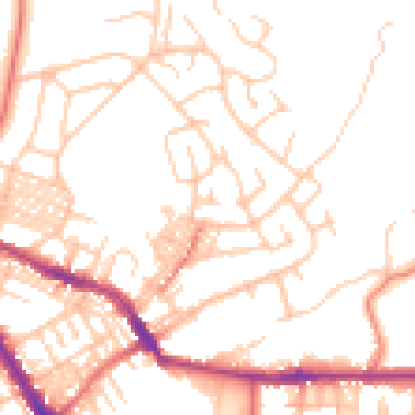 Daytime road noise heatmap for BL6 7EG