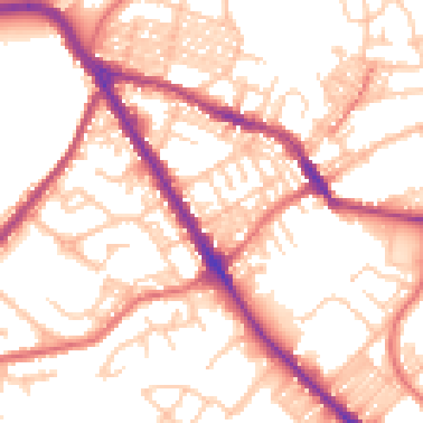 Daytime road noise heatmap for BL6 7FP