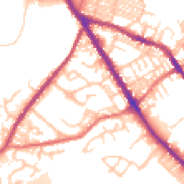 Daytime road noise heatmap for BL6 7FR