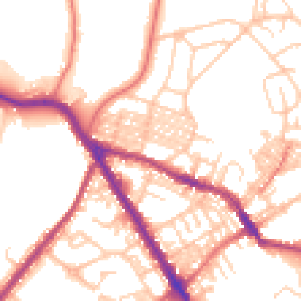 Daytime road noise heatmap for BL6 7JR