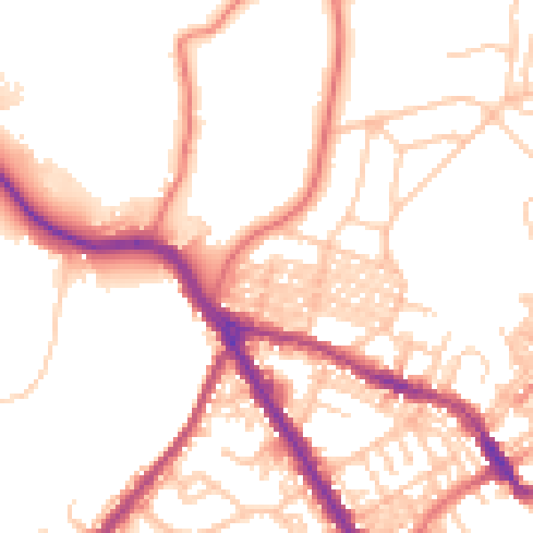 Daytime road noise heatmap for BL6 7JX