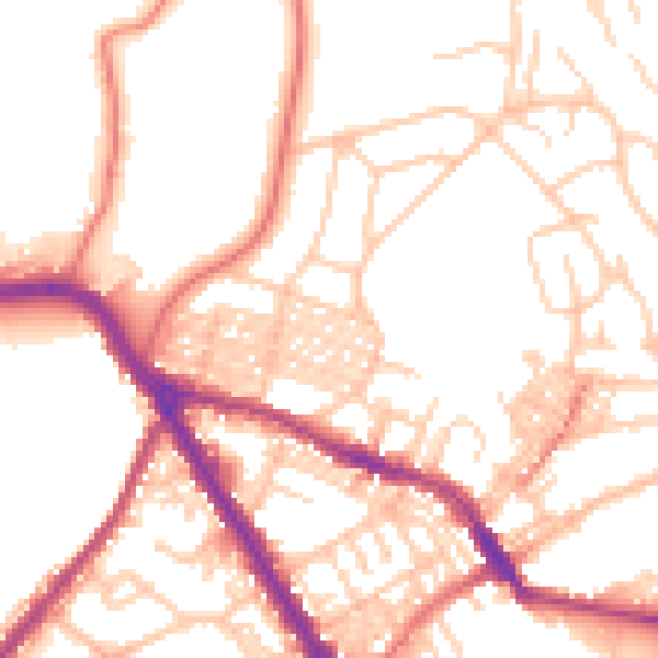 Daytime road noise heatmap for BL6 7JZ