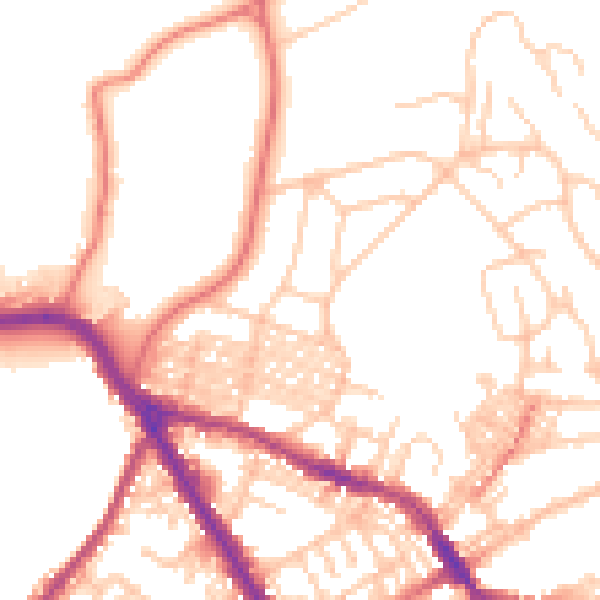 Daytime road noise heatmap for BL6 7LP