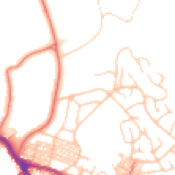 Daytime road noise heatmap for BL6 7LU