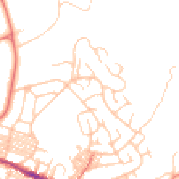 Daytime road noise heatmap for BL6 7NN