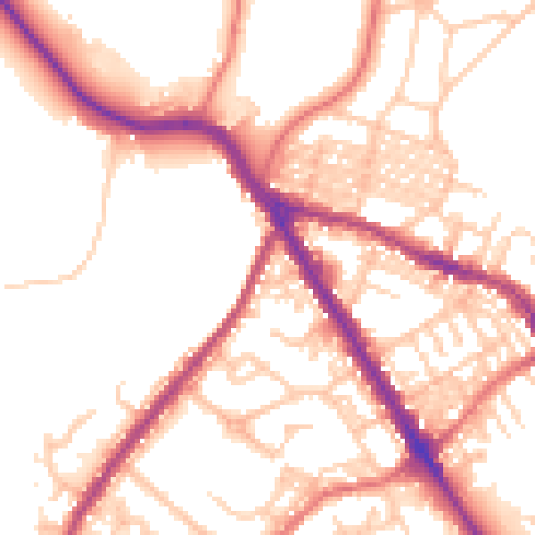 Daytime road noise heatmap for BL6 7QL
