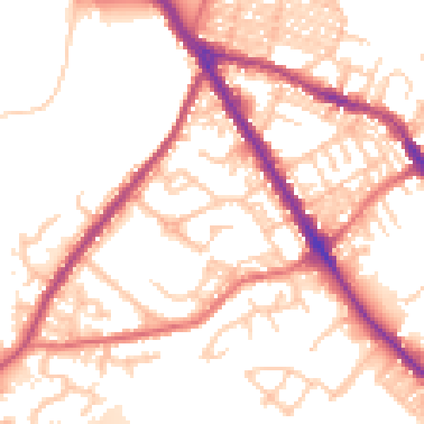Daytime road noise heatmap for BL6 7QZ