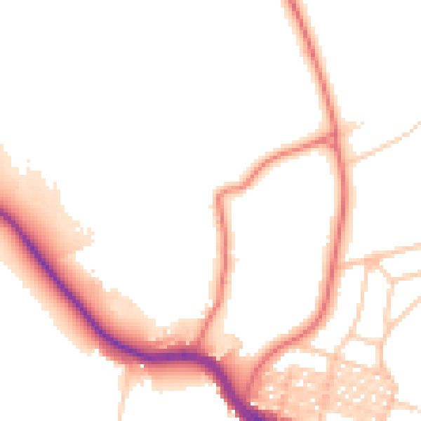 Daytime road noise heatmap for BL6 7RT